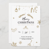 クリスマスパーティー ホリデーパーティー 子供 クリスマス イブ 招待状 (正面/裏面)