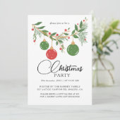 クリスマスパーティー 冬の植物 招待状 (スタンド正面)