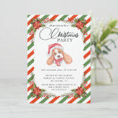 クリスマスパーティー 冬の植物 招待状 (スタンド正面)