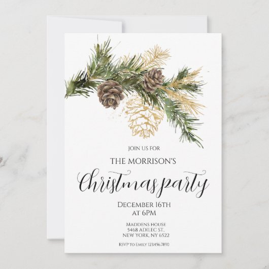 クリスマスパーティー 招待状 (正面)