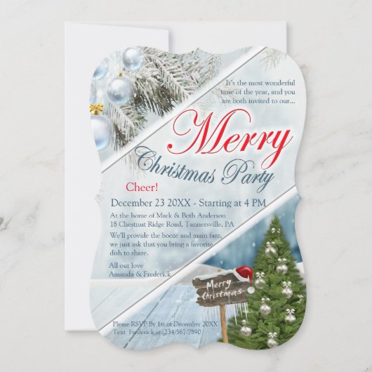 クリスマスパーティー 招待状 (正面)