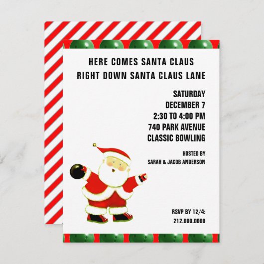 クリスマスパーティー 招待状 (正面/裏面)