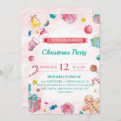 クリスマスパーティー 招待状 (正面/裏面)