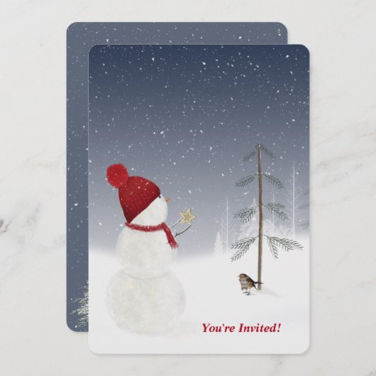 クリスマスパーティー 招待状 (正面/裏面)