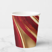 クリスマスパーティー – 新年パーティー – 赤と金ゴールド- 紙コップ (正面)