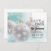 クリスマスパーティー – 日付の保存 案内ポストカード (正面/裏面)