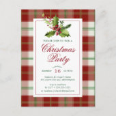 クリスマスパーティー |水彩ホリープレイド ポストカード (正面)