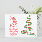 クリスマスパーティー 現代の木 Save The Date 案内状 (スタンド正面)