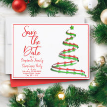 クリスマスパーティー 現代の木 Save The Date