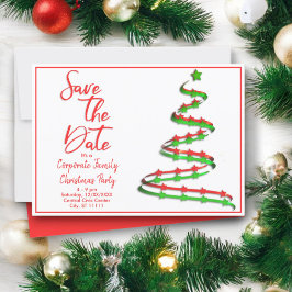 クリスマスパーティー 現代の木 Save The Date 案内状