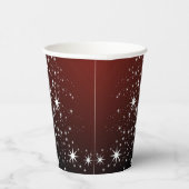 クリスマスパーティー 白い星 クリスマスツリー 赤い雪の結晶 紙コップ (右)