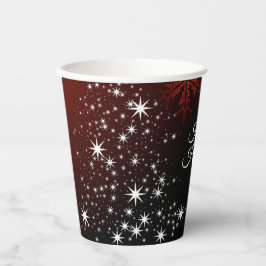 クリスマスパーティー 白い星 クリスマスツリー 赤い雪の結晶 紙コップ