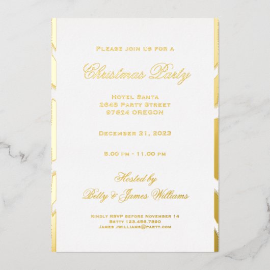 クリスマスパーティー 箔招待状 (正面)