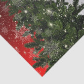 クリスマスパーティー  緑のツリー 赤 銀の雪の結晶 薄葉紙 (詳細)
