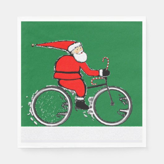 クリスマスパーティー 自転車 スタンダードランチョンナプキン (正面)