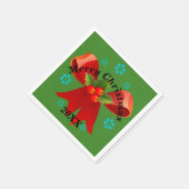 クリスマスパーティー(赤いクリスマスリボン) スタンダードカクテルナプキン (角)