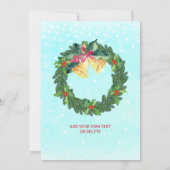 クリスマスパーティー 赤いトラック 青い冬 招待状 (裏面)