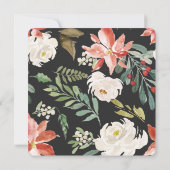 クリスマスパーティー 赤いバッファロープレイドのリース 招待状 (裏面)