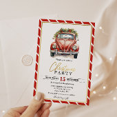 クリスマスパーティー 赤 ヴィンテージ カード ご招待