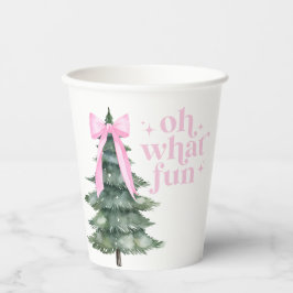 クリスマスパーティー Oh What Fun ピンク 紙コップ