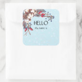 クリスマスパーティーHello Nameタグバッジ スクエアシール (バッグ)