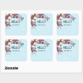 クリスマスパーティーHello Nameタグバッジ スクエアシール (シート)