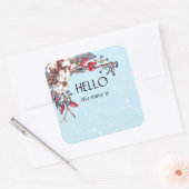 クリスマスパーティーHello Nameタグバッジ スクエアシール (封筒)