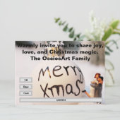 クリスマスパーティ招待状テンプレート シーズンカード (スタンド正面)