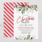 クリスマスパーティ クリスマスディナー 招待状 (正面/裏面)