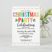 クリスマスパーティ ホリデー ツリー ライト フェスティブ 招待状 (スタンド正面)