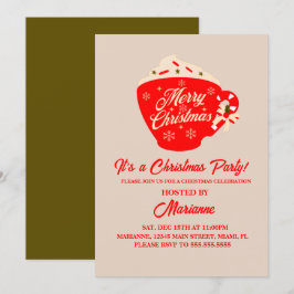 クリスマスパーティ 楽しいクリスマス マグカップ 招待状