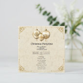 クリスマスパーフォーマルティタイム招待状金ゴールド 招待状 (スタンド正面)