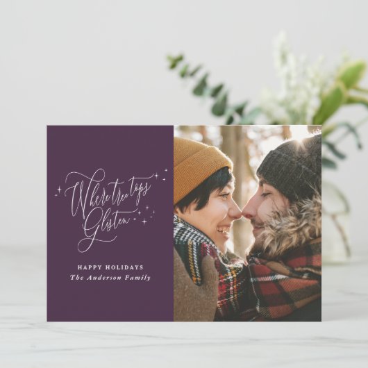 クリスマスパープモダンルの冬林写真 シーズンカード (スタンド正面)