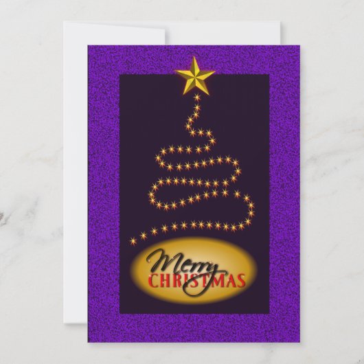 クリスマスパープルと金ゴールドパーティの招待状招待状 招待状 (正面)