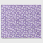 クリスマスパープルの水の色のスノーフレークパーティーラップ ラッピングペーパー (フラット)