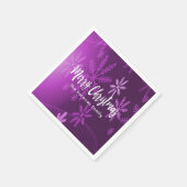 クリスマスパープルの雪の結晶の家族の名前 スタンダードカクテルナプキン (角)