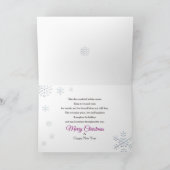 クリスマスパープルぶら下がったズオーナメント/雪片 カード (内部)