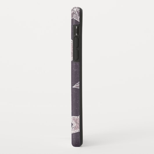 クリスマスパープルスノーフレーク星模様 Case-Mate iPhoneケース (裏面/左)