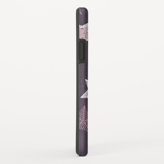 クリスマスパープルスノーフレーク星模様 Case-Mate iPhoneケース (裏面/右)