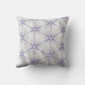 クリスマスパープルスノーフレーク輝く白 クッション (裏面)