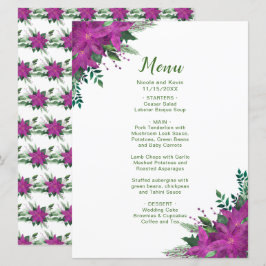 クリスマスパープルポインセチア結婚フラワーズメニュー メニュー