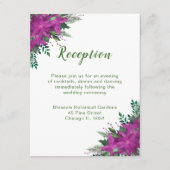 クリスマスパープルポインセチア結婚披露宴 エンクロージャーカード (正面)