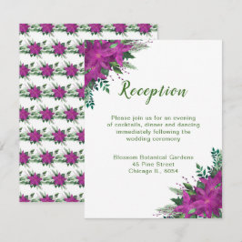 クリスマスパープルポインセチア結婚披露宴 エンクロージャーカード