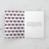 クリスマスパープルポインセチア結婚花 サンキューカード (内部)