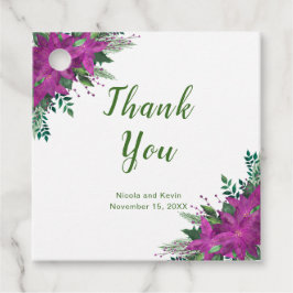 クリスマスパープルポインセチア結婚花 フェイバータグ