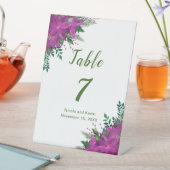 クリスマスパープルポインセチア結婚花 台座サイン (インサイチュ)