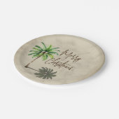 クリスマスパームエレガントメリー ペーパープレート (アングル)