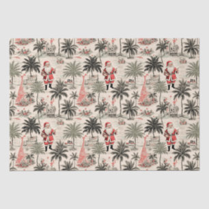 クリスマスパームツリーアンドサンタトロピカルレトロ 薄葉紙