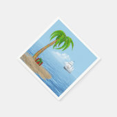 クリスマスパームツリーアンドボート スタンダードカクテルナプキン (角)