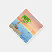 クリスマスパームツリーアンドボート スタンダードカクテルナプキン (角)